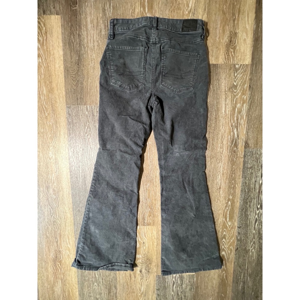 American Eagle Corduroy Flare Pants Womens 2 Gray Excellent High Rise Button Fly - Picture 8 of 9